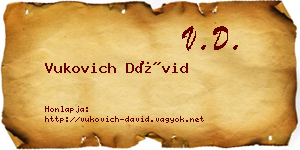 Vukovich Dávid névjegykártya